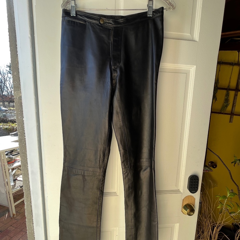 Rachelle size 8 vintage black lined leather pants
